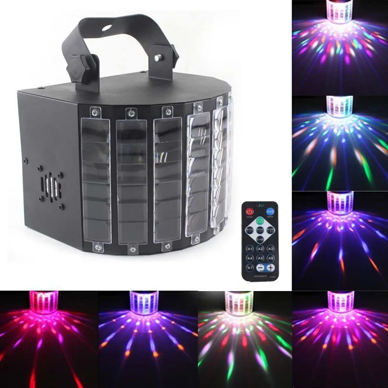 27W Remote Control DJ Lights Party Stage Lighting Sound Activated 9 Colors LED Wide Beam with