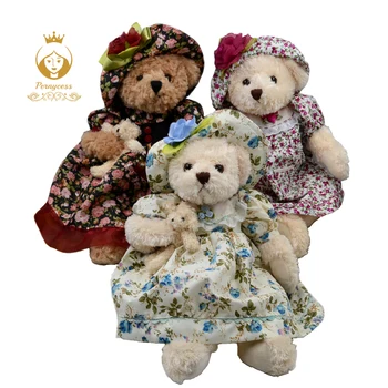 

1PCS 40CM Cute Dress Teddy Bear Plush Doll Sweet Floral Dress Teddy Bear Plush Stuffed Toy Baby Accompany Sleeping Comfort Doll