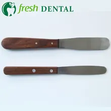 2 шт. зубной шпатель гипс тон нож с деревянной ручкой металлический шпатель для гипса нож для смешивания для зубных слепков материалы SL507