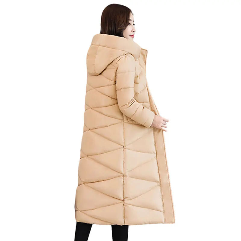 discount  Fashion Design Women Winter Coat Jacket Warm Thick Parkas Long Female Overcoat Women Hooded Coat Co