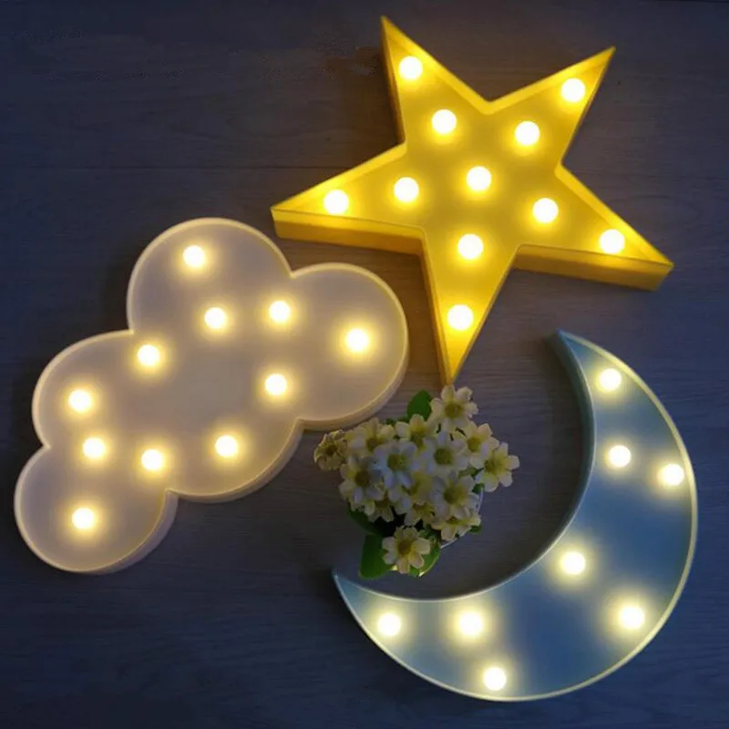 Kid Sleep Bedroom Wall Lamp Night light Cloud Star Moon LED House Decoration RC Remote Control Girl Gift Lampara Indoor Light | Лампы и