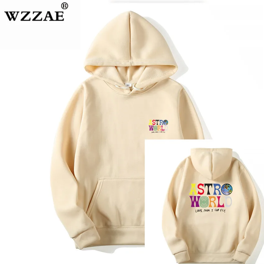 Khaki Трэвисс Скотт ASTROWORLD WISH YOU WAS HERE толстовки модные буквы ASTROWORLD Толстовка уличная Мужская Женская пуловер Толстовка - Цвет: Khaki