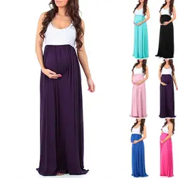 Летнее платье для беременных с круглым вырезом Повседневное платье без рукавов Беременность Одежда для беременных Для женщин Лидер