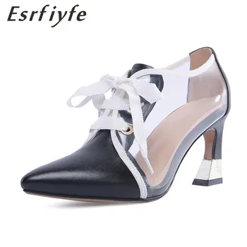

ESRFIYFE 2019 New Genuine Leather Dropship Spring Elegant Office Lady Women Shoes High Heels Pointed Toe Woman Pumps Dress Shoes