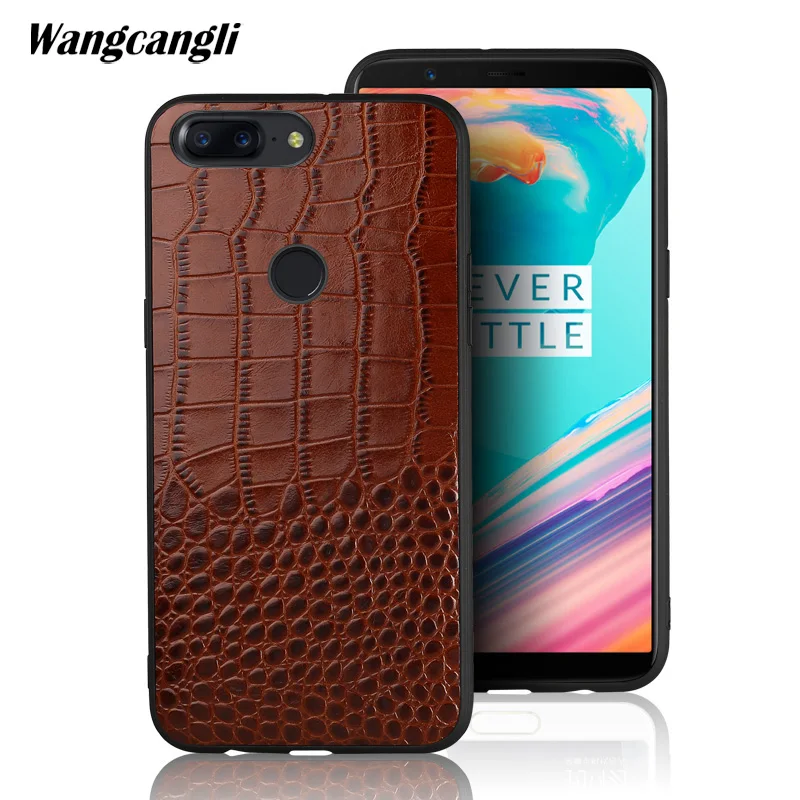 

New business leather crocodile top and bottom full case for For Oneplus 5t phone case high-end leather leather custom shell