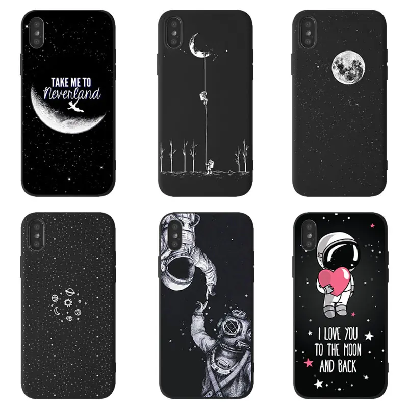 

Black Planet Space Fundas For Iphone 6 7 8 Plus 10 Case Silicone Star Soft Back Cover For Iphone X XS MAX XR 6 6S 7 8 Plus Case