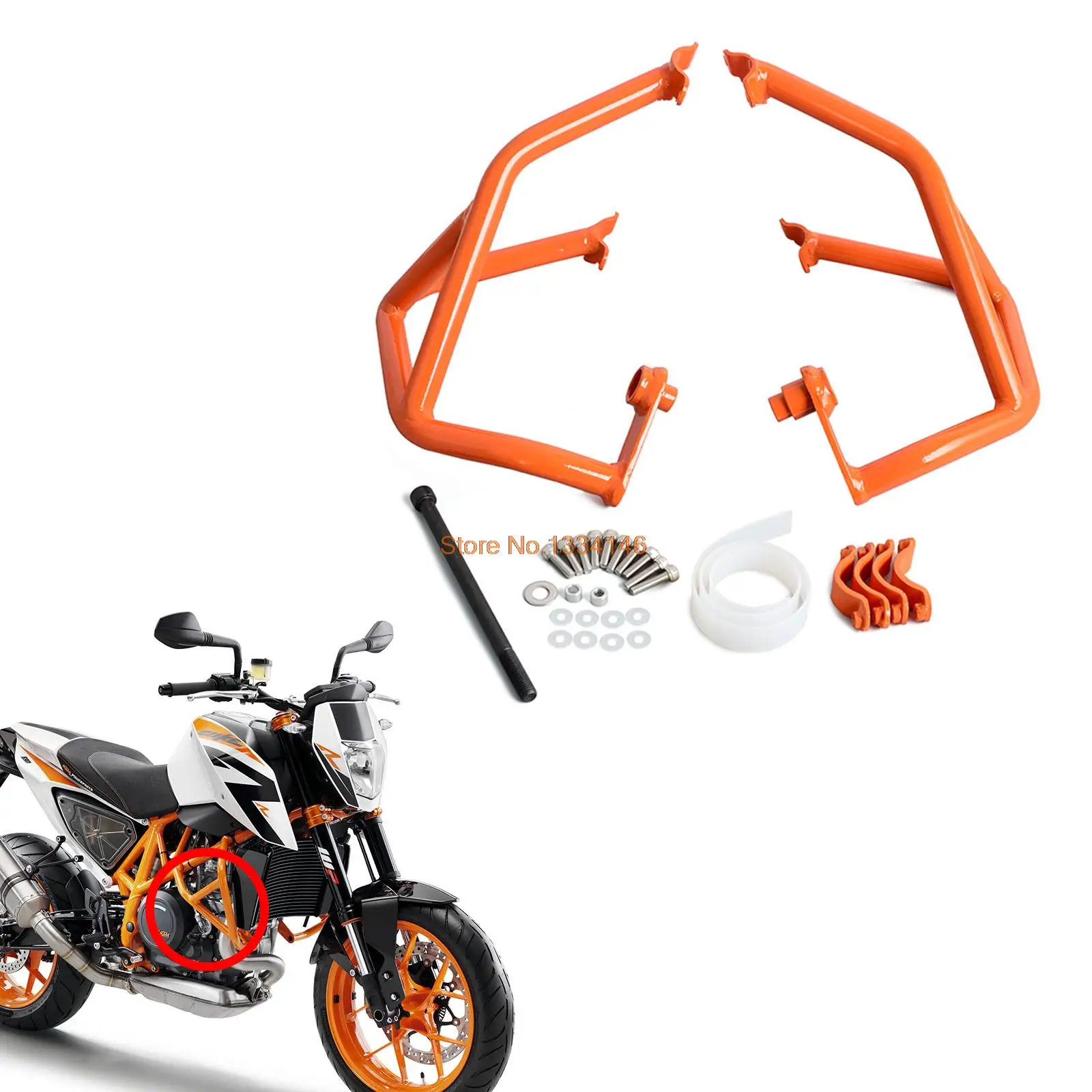 

Orange Motorcycle Engine Guards Protector Crash Bars for KTM LC4 690 Duke/R 2012-2016