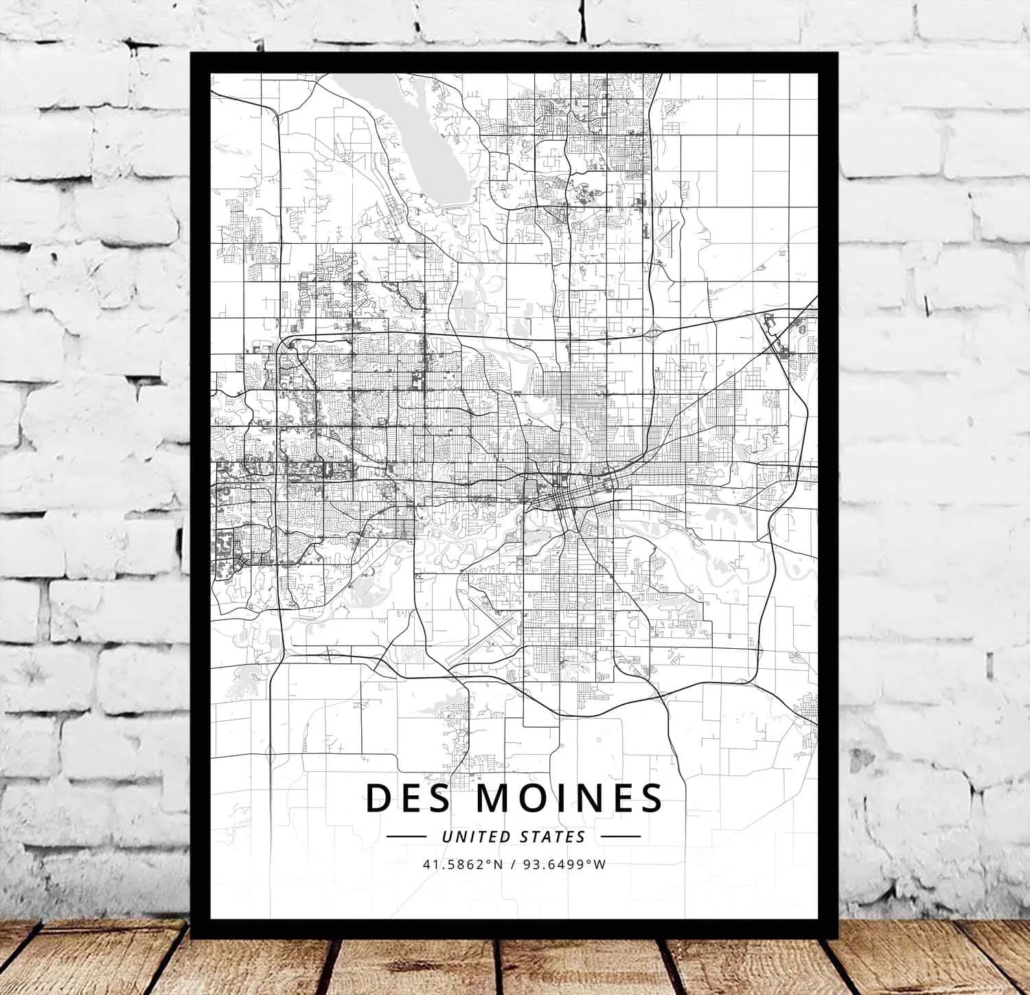 Des Moines IA Iowa USA United States of America Map Poster | Дом и сад