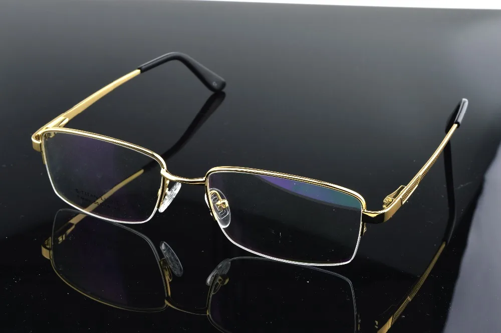 Real Picture Titanium Alloy Semi rim GOLD frame Commercial Custom Made ...