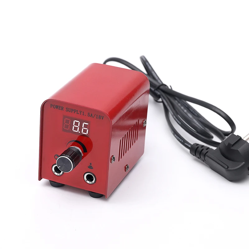 

Newest Professional Red Color Mini Tattoo Power Supply LCD Display Power Supply for Tattoo Machine Gun Free Shipping