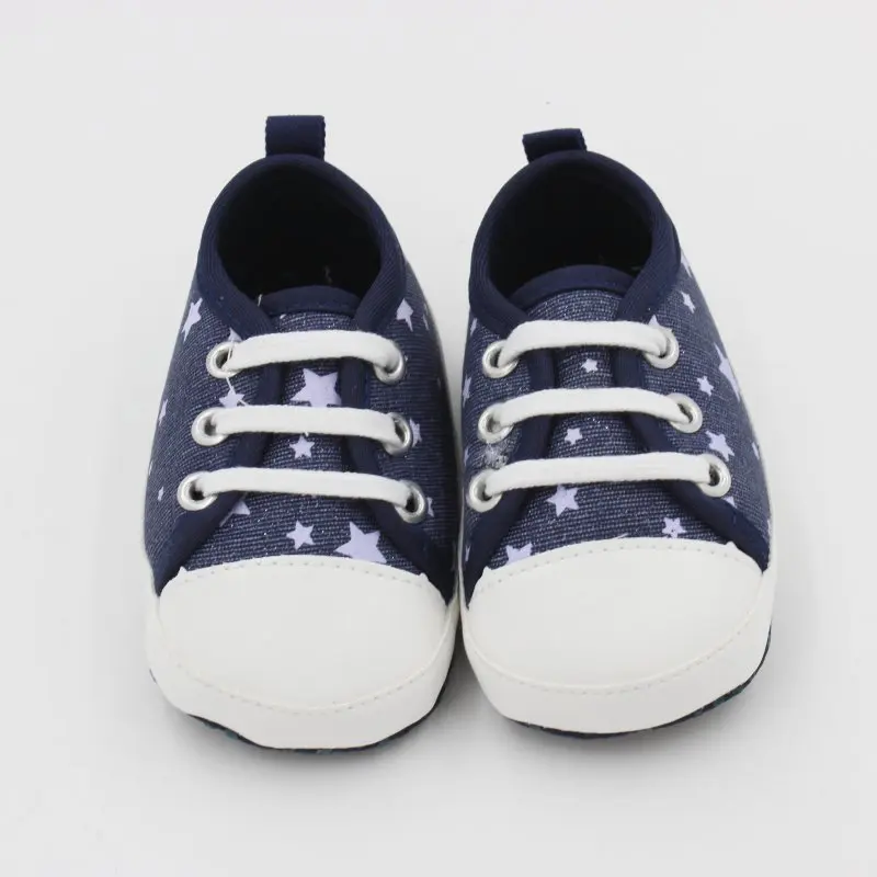Newborn Baby Boy Girl Toddler Shoes First Walker Canvas Star Printing Lace-Up Autumn Spring For Kids |