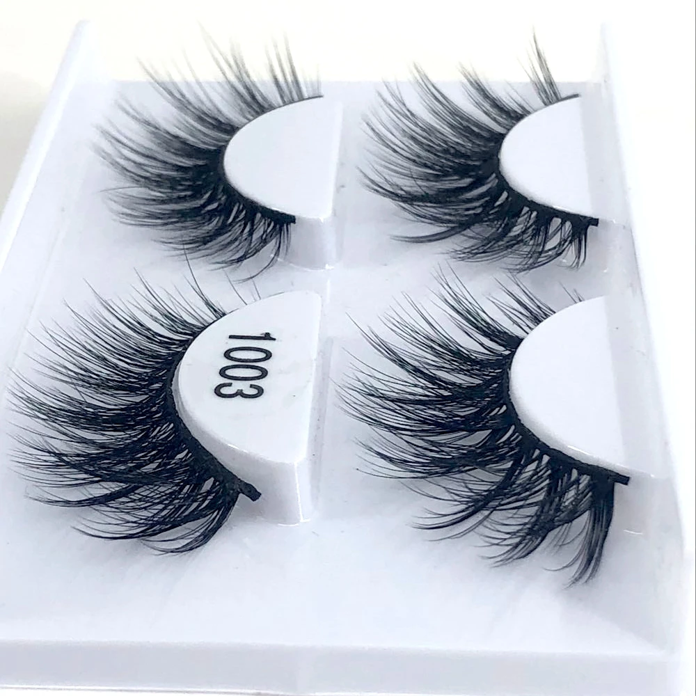 

HBZGTLAD 3d mink eyelashes hand made makeup false eyelash natural long eyelash extension 1 box 2 pairs eyelashes