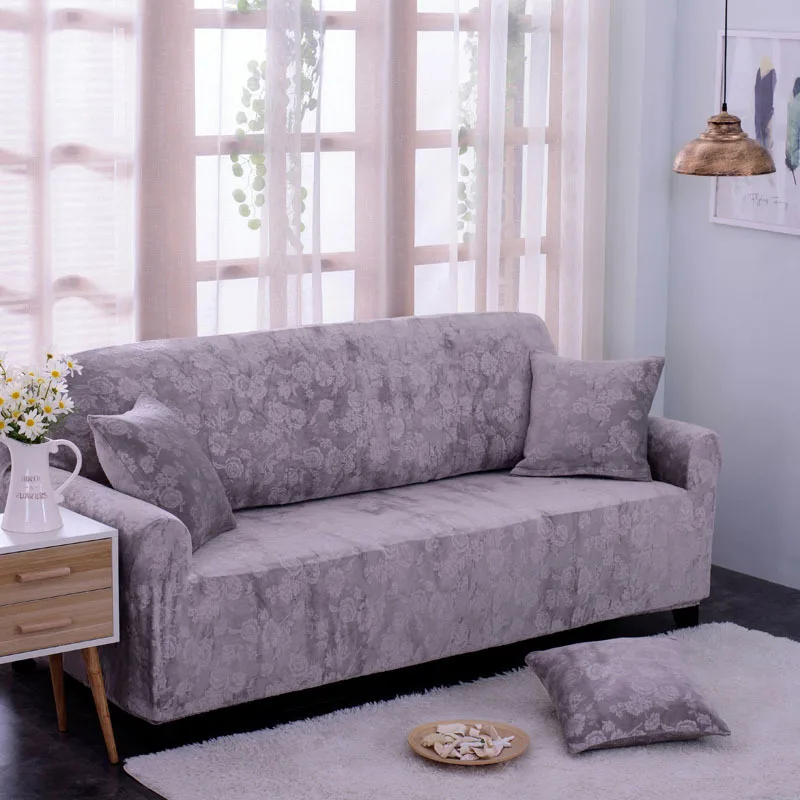 

Solid All-Inclusive Elastic Sofa Cover Removable Floral Pattern Slipcover Washable Soft Couch Cover Sectional Sofa Protector 1Pc