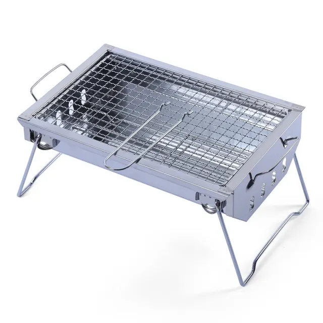 Buy 33x 22.5cm Portable Split Barbecue Stove Folding Stainless Steel Grill