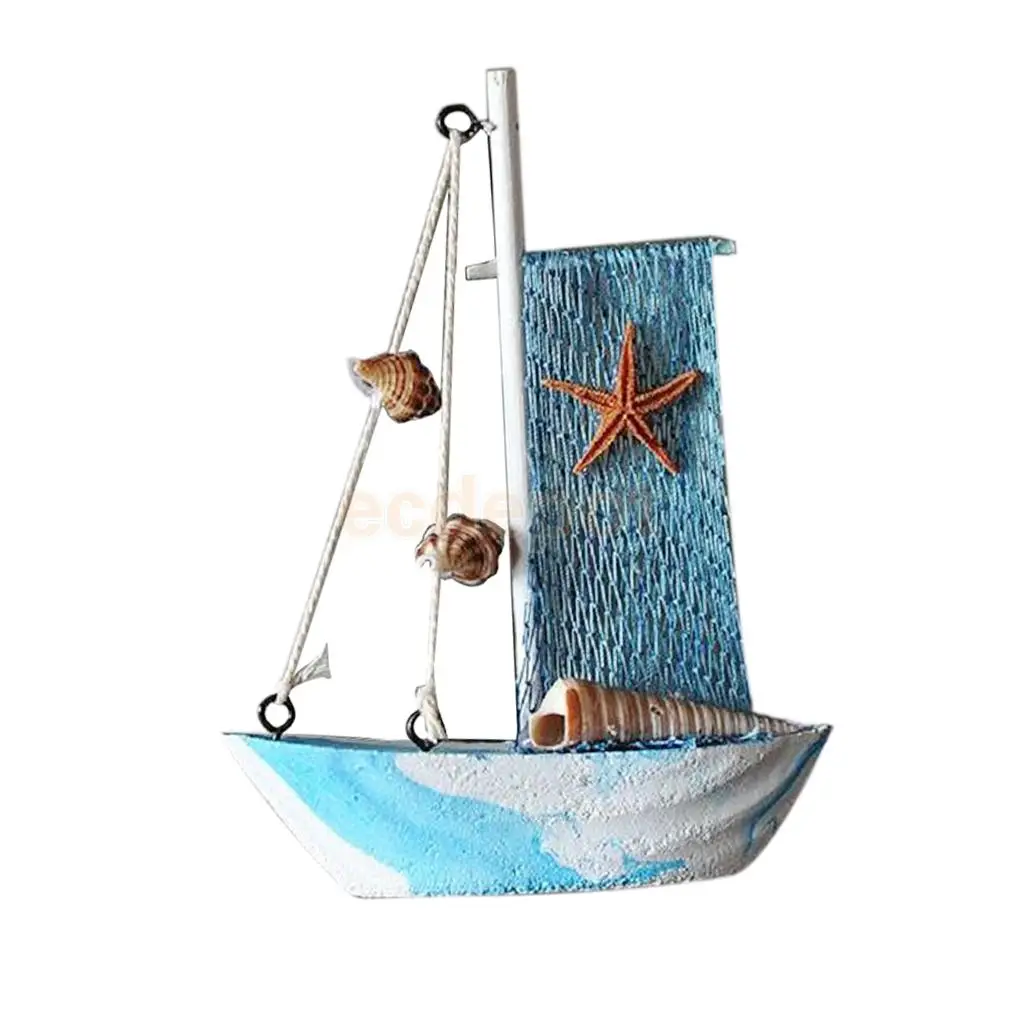 Handcrafted Wooden Nautical Sailing Boat Ornament Home Desktop Decor Christmas Gift