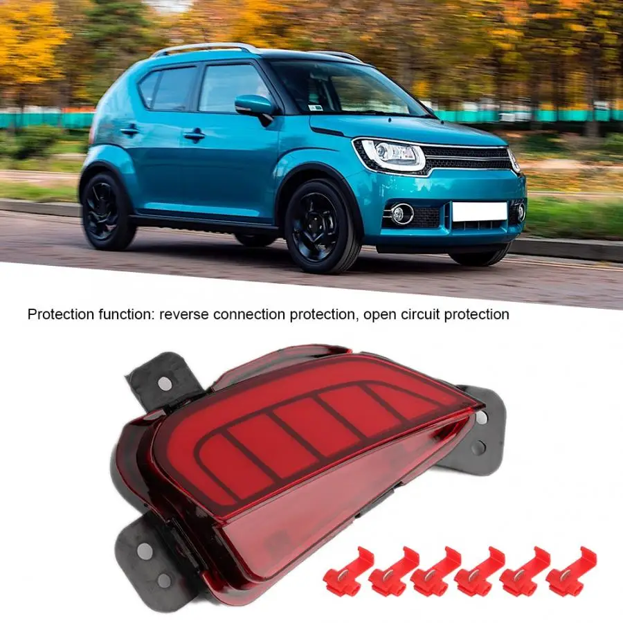 

running lights 1 Pair Car Rear Bumper Tail Light DRL LED Brake Reflector Fog Lamp Fit for Suzuki ignis 16-19 car acessories