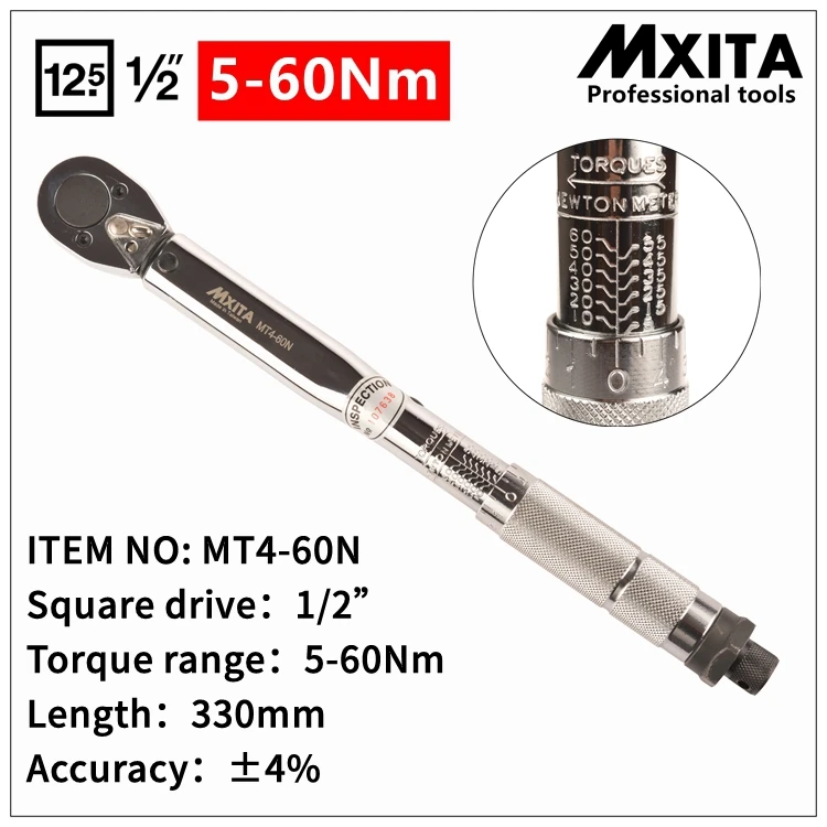 MXITA 1/2 "5-60N регулируемый гаечный ключ руки гаечный ключ автомобиль ключ инструмент, ручной инструмент набор