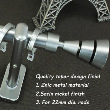 

Eco-friendly plated process Taper art design quality metal finial for 22mm(7/8-IN)diameter rods/poles mixed wholesale available