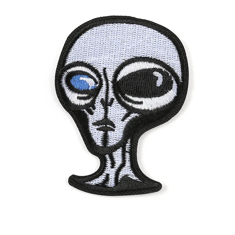 1 шт. черный и белый инопланетянин патчи для футболки Железный на полосках аппликации НЛО одежда наклейки для одежды значки@ C