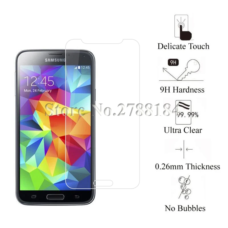 2 шт закаленное стекло для samsung Galaxy S5 G900 G900S G900F G900K G900L/M/A/T/V/P i9600 Защитная пленка для экрана стекло для S5