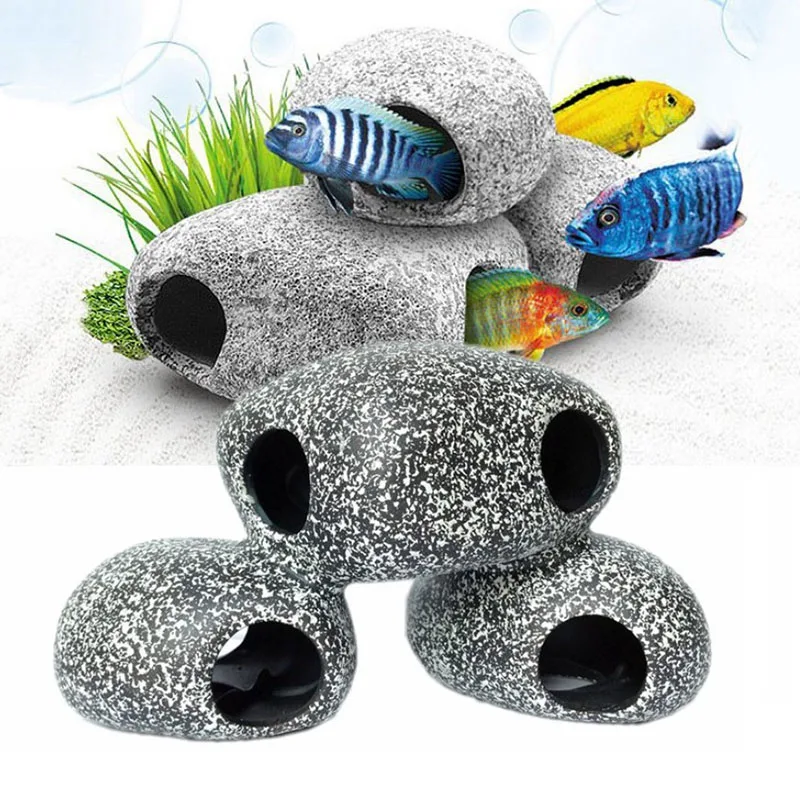 

Rock Cave Stone Decoration Fish Tank Breeding Housing Shelter Ornament For Cichlid Fish Ceramic Aquarium Cichlid Stone