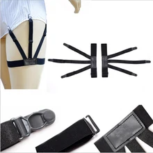 Модная рубашка подвязки Мужская рубашка держатель подтяжки для носков рубашка подтяжки эластичная форма Тыква рубашка с пряжкой подвязки 1 пара