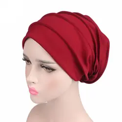 Красная Женская хиджаб Кепка Женская хлопковая хиджаб эластичная чалма Ткань Голова Кепка шапка для девушек аксессуары для волос