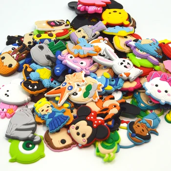 

500pcs/lot Mixed Random Shoe Charms Cartoon PVC Figure Shoe Accessories Croc Decorations JIBZ Shoe Buckles Kids Xmas Gift