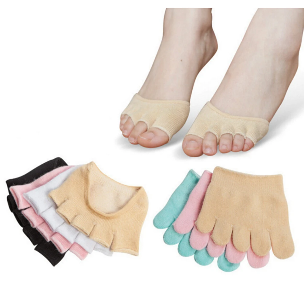 Newly Design Feet Care Tools Invisible Non Slip Toe Half Grip Heel Five Finger Socks 1 Pair Health Care Accessories