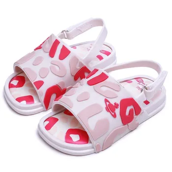 

Mini Melissa Leopard print Sandals 2020 New Summer Rain Shoes Mini Camouflage Jelly Shoe Girl Non-slip Kids Sandal Toddler