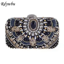 Rdywbu Новая роскошная с букетом на свадьбе; с украшением в виде кристаллов Для женщин вечерняя сумочка-клатч, украшенные стразами и бисером; кошелек для свадьбы, вечеринки цепи сумки из натуральной кожи Bolsa H04