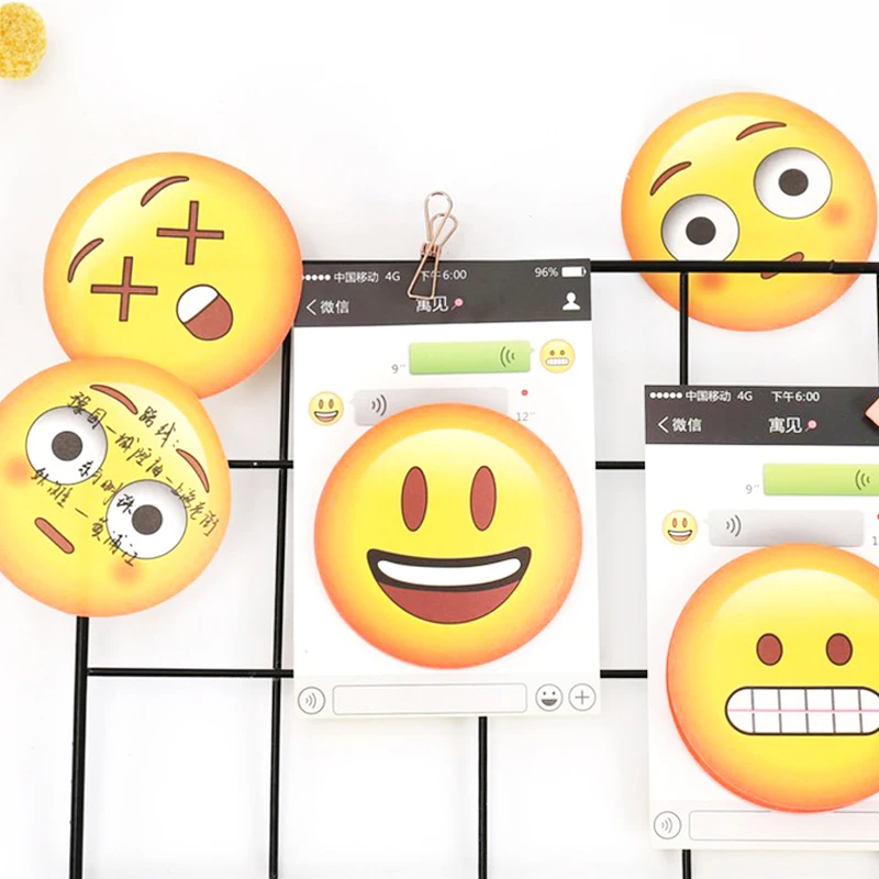

30 sheets/lot Creative Emoji Expression Notebook Memo Pad Self-Adhesive Sticky Notes Office School Supplies Post It Memo Pad