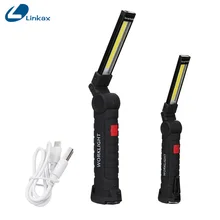 Портативный USB Перезаряжаемый 5 режимов COB флэш-светильник светодиодный рабочий светильник Магнитный COB фонарь Lanterna подвесной фонарь с крюком Открытый Кемпинг
