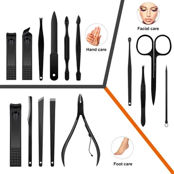 

Hot 15 Piece Manicure Set Professional nail clipper Kit of Pedicure Tools Paronychia Nippers Trimmer Makeup Tools Dropshipping