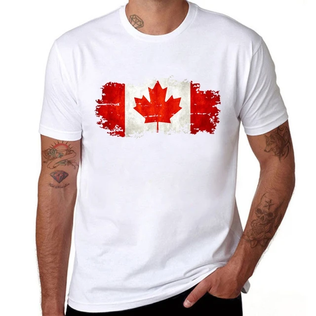 BLWHSA Canada Flag Printing T shirt Men Fashion Short Sleeve Cotton