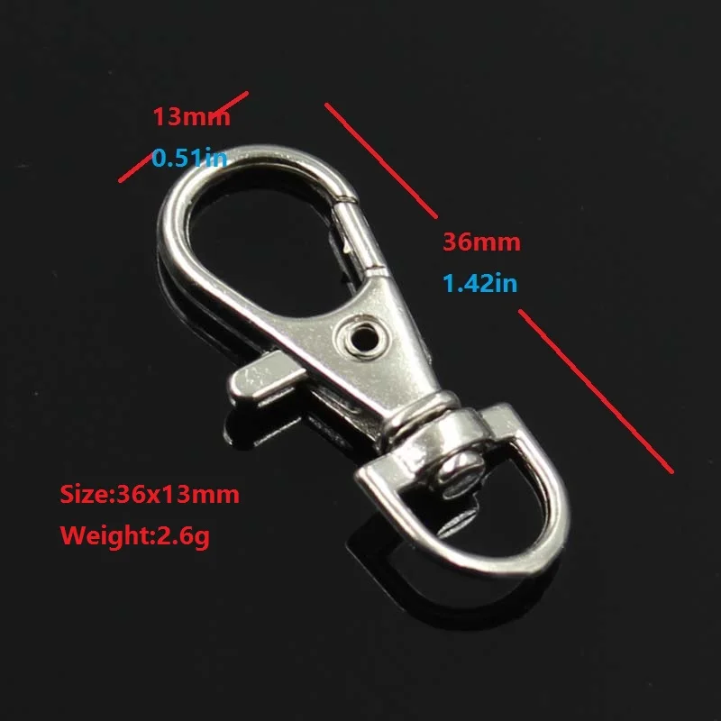 10pcs wholesale Silver rhodium lobster Clasp Clips Key Hook Keychain Split Key Ring Findings Clasps For DIY Keychains Making - Image 2
