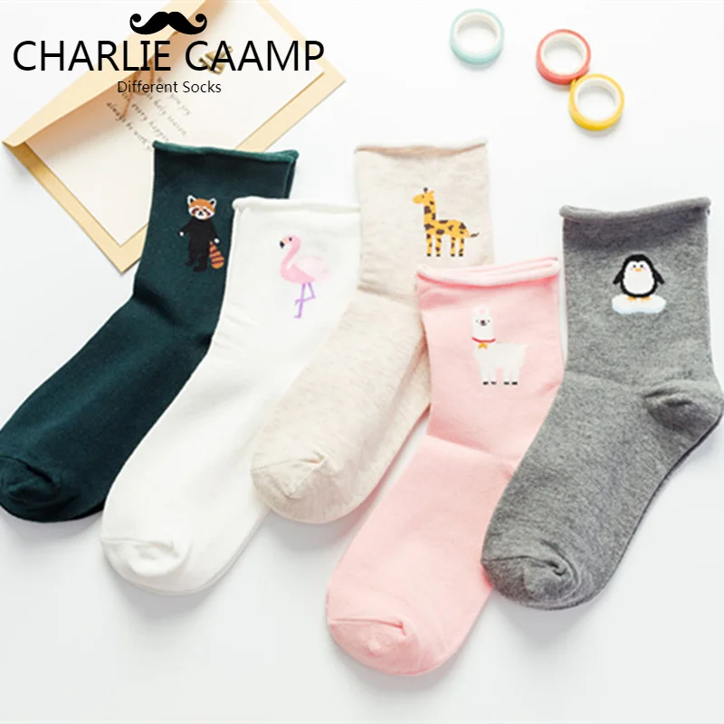 Женские хлопковые носки CHARLIECAAMP новинка 2018 модные всесезонные свободные в стиле