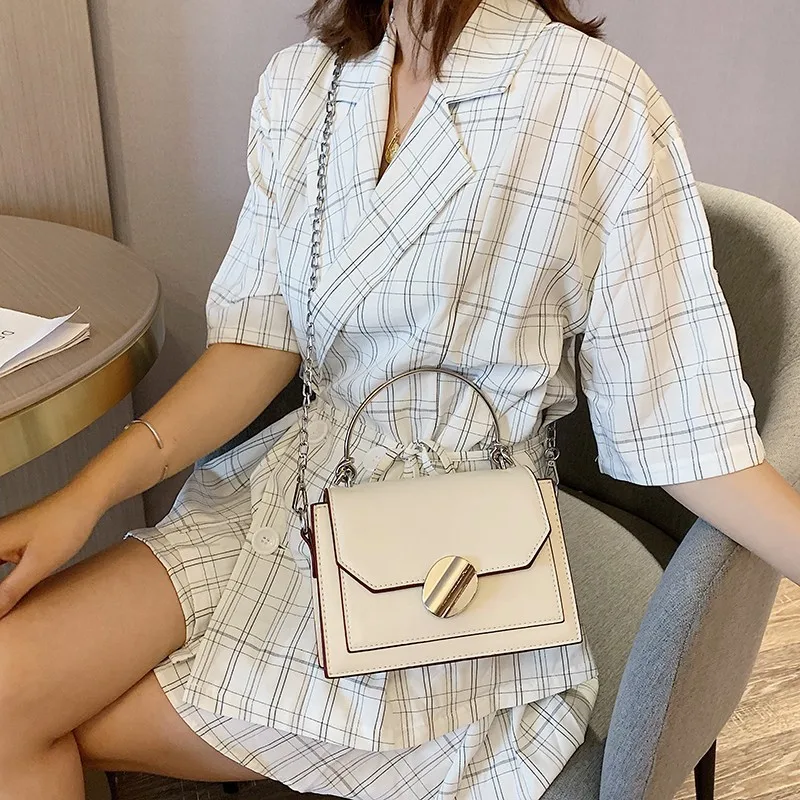 

Contrast Color Tote Bags For Women 2019New High Quality PU Leather Women Deisnger's Handbags New Chains Shoulder Messenger Bags