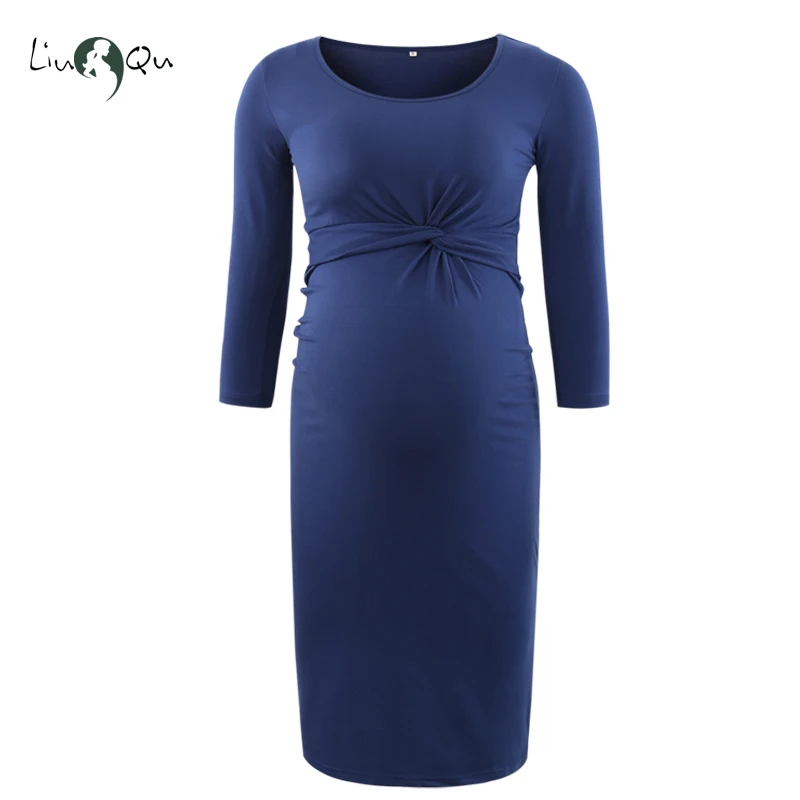 

Maternity Dresses Bodycon Pregnancy Dress Bodycon 3 Quarter Sleeve Pregnant Womens Clothing Maternity Clothes Vestido