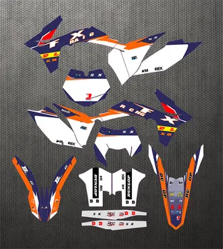 

For KTM EXC 2012 2013 SXF 2011 2012 Custom Number GRAPHICS & BACKGROUNDS DECAL STICKER Full Motorcycle Decorate Kit