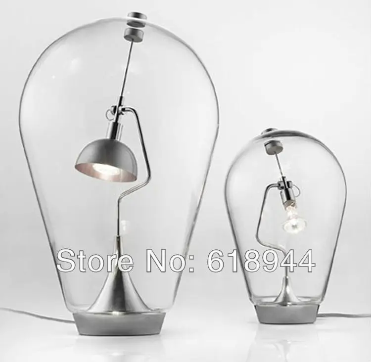 Italy Classic Glass Bottles Table Lamp, Clear Glass Lighting Bedside