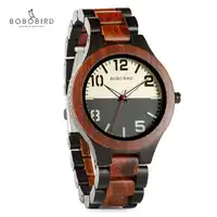 zegarek meski BOBOBIRD Men Wood Watch Metal Label Two-tone Design Maple Wood Quartz Wristwatch Dropship Customized Gifts C-S12