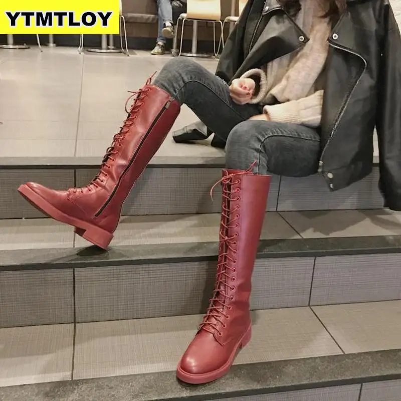 

High Quality Knee Boots Women Soft Leather Winter Comfortable Long Shoes Riding, Equestrian Mid-calf Zapatos De Mujer
