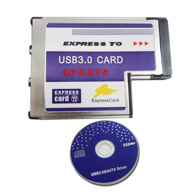 Переходник для ноутбука FRESCO LOGIC с 3 портами скрытыми внутри USB3.0 на экспресс карту