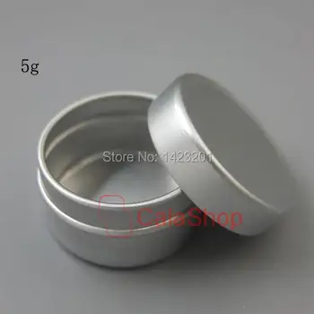 

20 pcs / Lot 5g Empty Cosmetic Jar Lip Balm Container Pots Aluminum Tins