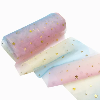 

Tule Roll 6inch 10Y Gauze Fabric Rainbow Star Heart DIY Flower Ball Chair Sash Bow Spool Tutu Skirt Ribbon Baby Shower Decor