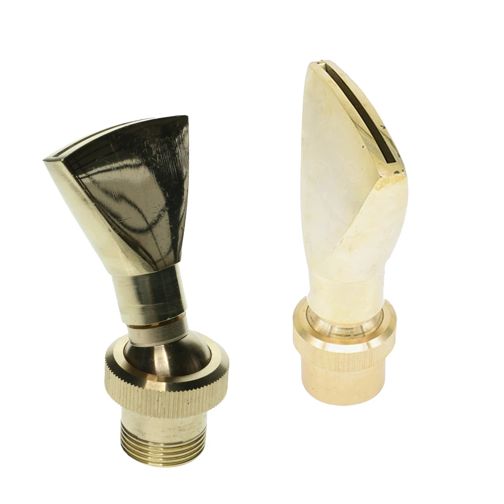 2Pcs Brass 2Pcs Fan Shape Spring Fountain Pond Nozzle Sprinkler Spray Head Home Garden Watering Irrigation Accessories