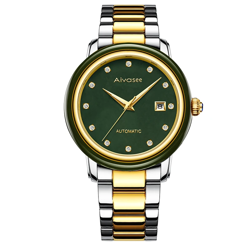 

New Popular Men's Watch Mechanical Hollow Jade Male Wristwatch Stainless steel Waterproof 30AT Brand Top Luxury Jade Clock
