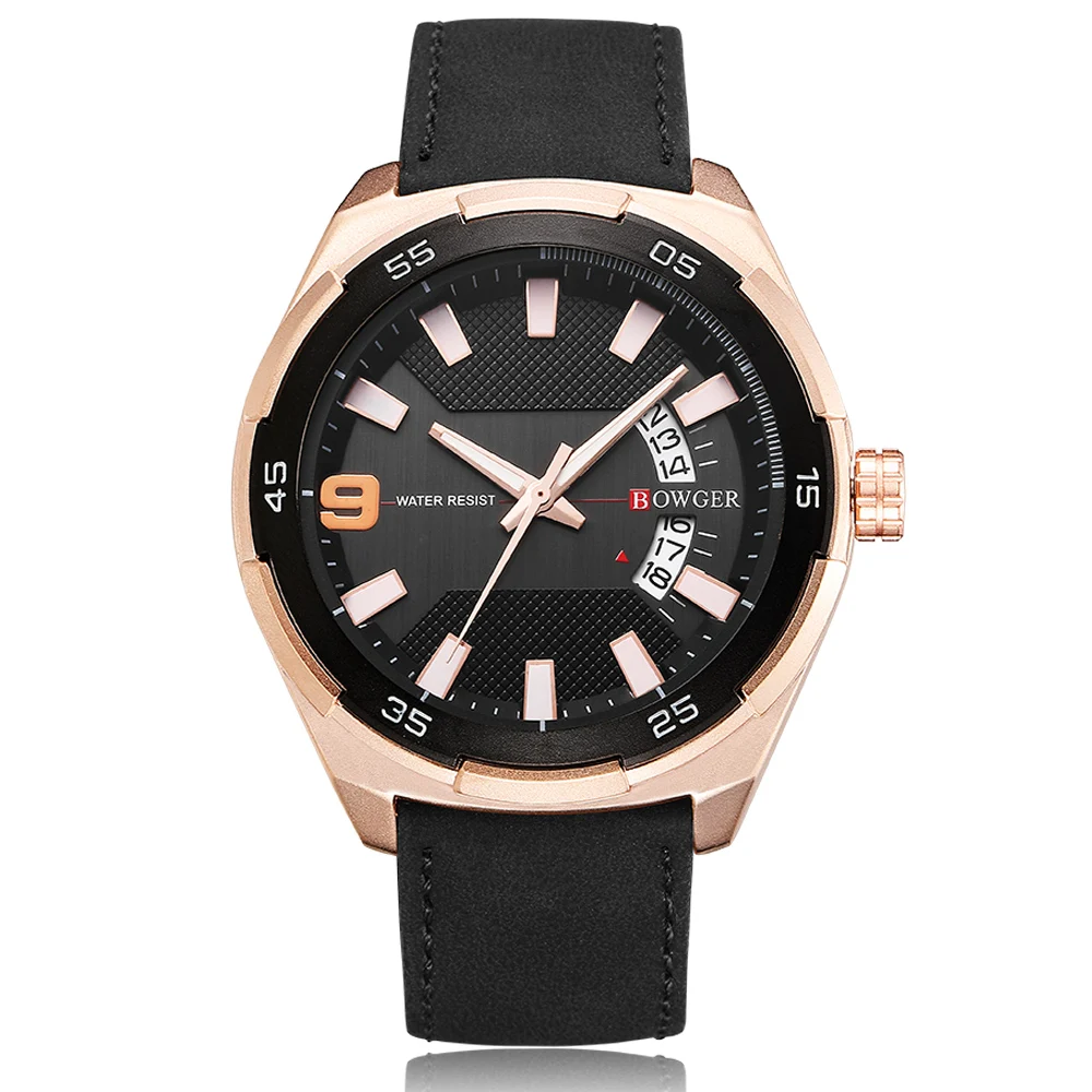 BOWGER Fashion Casual Brand Waterproof Quartz Watch Men Military Stainless Steel Sports Watches Man Clock Relogio Masculino (5)