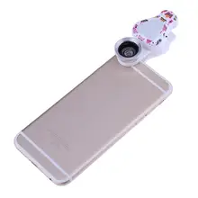 ALLOET 3 в 1 Универсальный мобильный телефон 5 в светодиодный вспышка для селфи свет камеры объектив зажим с рисунком 0.63X широкоугольный 15X макро оптические линзы